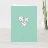 Carte Drapeaux de balle de baseball verts pour l'anniver (Dos)