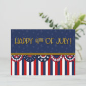 Carte Drapeaux de Bunting Patriotique Happy 4 juillet (Debout devant)