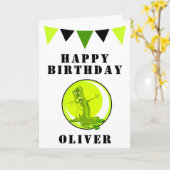 Carte Drapeaux de fête d'anniversaire de monstre de slim (Fleur jaune)