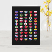 Carte Drapeaux de la forme cardiaque des pays (Fleur jaune)