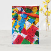 Carte Drapeaux de prières colorés tibétains - Tibet (Fleur jaune)