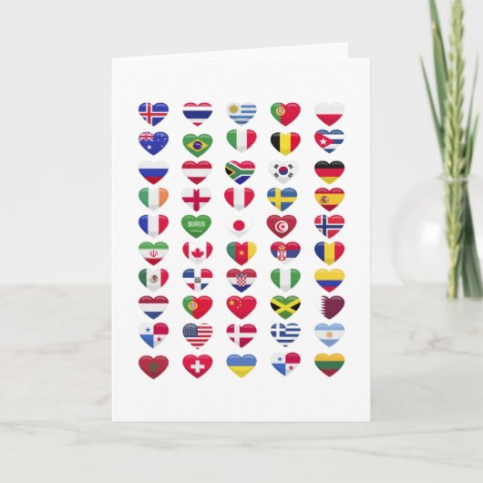 Carte Drapeaux des pays en forme de cœur (Devant)