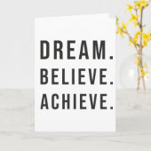 Carte Dream Believe Achieve - Gym, Hustle, Succès (Fleur jaune)