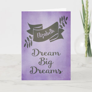 Carte Dream Big Dreams Graduation Félicitations Purple