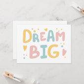 Carte Dream Big Pastel Hearts (Devant/Arrière en situation)