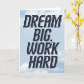 Carte "Dream Big, Work Hard" Success Motivational Card (Fleur jaune)
