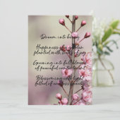 Carte Dream Poem Fleurs de fleurs de cerisier (Debout devant)
