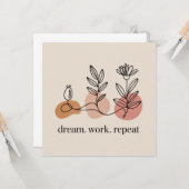 Carte Dream. Work. Repeat (Devant/Arrière en situation)