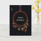 Carte Dreamcatcher Bohemian Joyeux anniversaire (Fleur jaune)