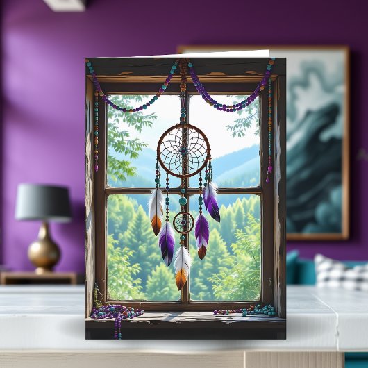 Carte Dreamcatcher dans la fenêtre | Réfléchissez à votr