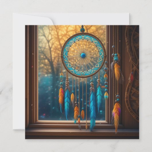 Carte Dreamcatcher dans une fenêtre Feuilles d'automne (Devant)