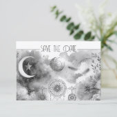 Carte Dreamcatcher noir blanc céleste lune (Debout devant)