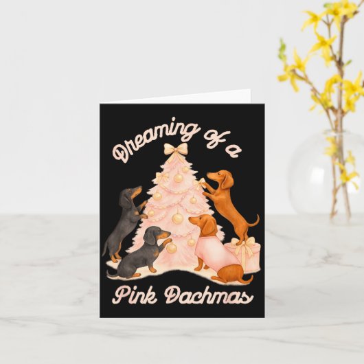 Carte Dreaming Of A Nk Dachsmas Holiday Christmas Dachsh (Fleur jaune)