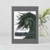 Carte DreamWalker Friesian Horse Anniversaire par Bihrle (Debout devant)