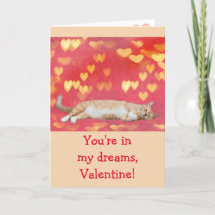 Carte Dreamy Cat Valentine's Day Card