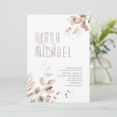 Carte Dreamy Foliage Mariage Blush Pink ID817 (Debout devant)