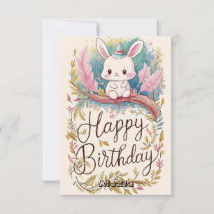 Carte Dreamy Forêt Bunny Digital Anniversaire