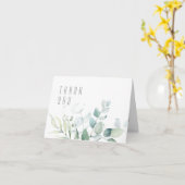 Carte Dreamy Greenery Mariage Merci vert/bleu ID817 (Fleur jaune)