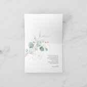 Carte Dreamy Greenery Mariage Merci vert/bleu ID817 (Intérieur)