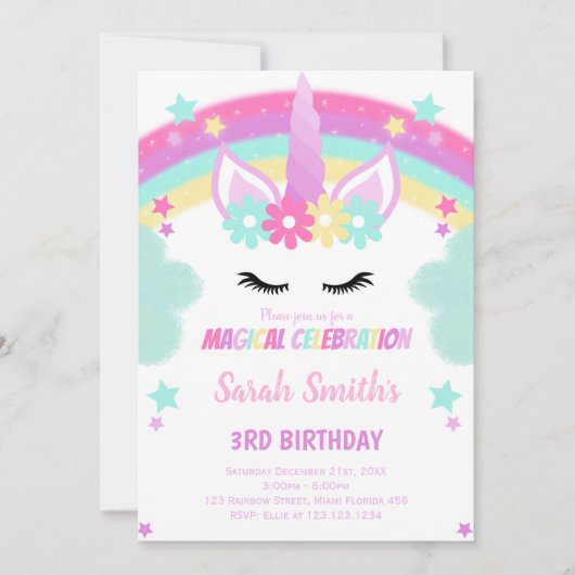 Carte Dreamy Pastel Mint Party (Devant)