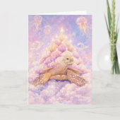 Carte Dreamy Pastel Zefir Birthday turtle in clouds  (Devant)
