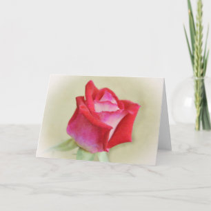 Carte Dreamy Red Rose Art