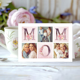 Carte Dreamy Rose Floral MOM Photo Collage Fête des Mère