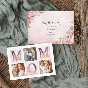 Carte Dreamy Rose Floral MOM Photo Collage Valentine