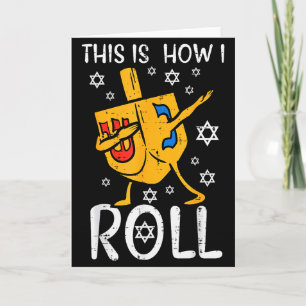 Carte Dreidel qui fait dabber Cadeau Hanukkah drôle Chan