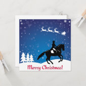 Carte Dressage de cheval de Noël Hiver (Devant/Arrière en situation)