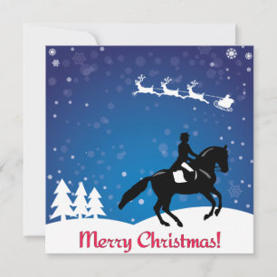 Carte Dressage du cheval de Noël en hiver