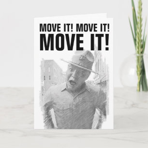 CARTE DRILL SERGEANT PENCIL SKETCH FUNNY BANTHDAN CARD