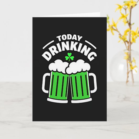 Carte Drinking Beer Shamrock Fun Card (Fleur jaune)