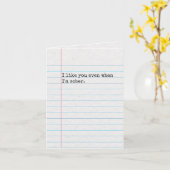 Carte Drinking de vous penser avec humour, papier ligné  (Fleur jaune)