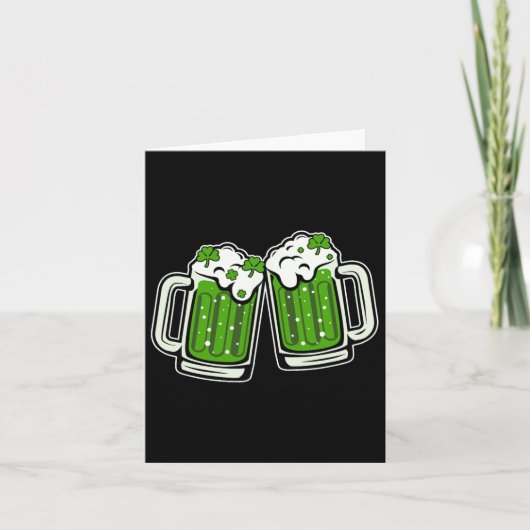 Carte Drinking drôle de jour de St-Patrick Shamrock vert (Devant)
