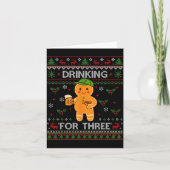 Carte Drinking For Three Pregnancy Announcement Ugly Swe (Devant)