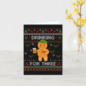 Carte Drinking For Three Pregnancy Announcement Ugly Swe (Fleur jaune)