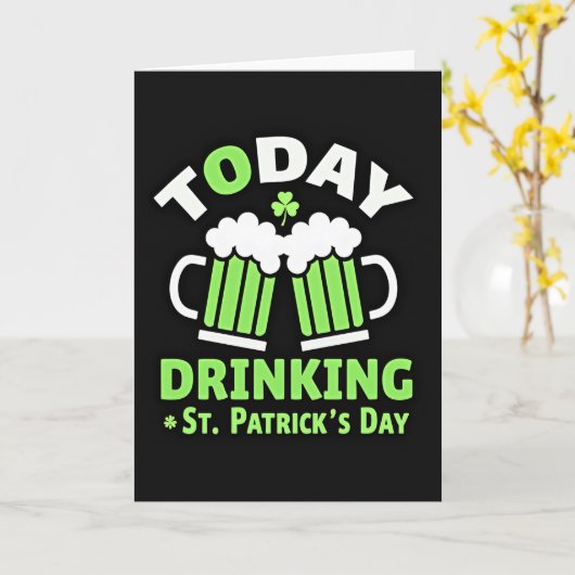Carte Drinking St Patricks Day Card (Fleur jaune)
