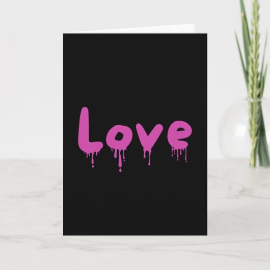 Carte dripped Love rose (Devant)