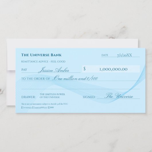 Carte Droit d'attraction Élégant Bleu Contrôle d'abondan (Devant)