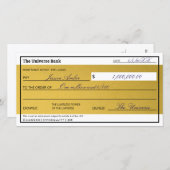 Carte Droit d'attraction Elegant Gold Abundance Check (Devant / Derrière)