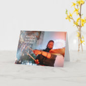 Carte Droit sur le temps Poche Drummer Percussion Annive (Fleur jaune)