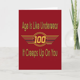 Carte Drôle 100e anniversaire Cadeaux - L'âge est comme 