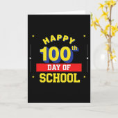 Carte Drôle 100e jour d'école pour l'enseignant ou l'élè (Fleur jaune)