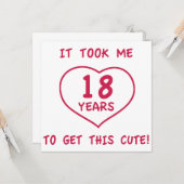 Carte Drôle 18e anniversaire Cadeaux (Coeur) (Devant/Arrière en situation)