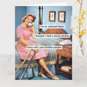 Carte Drôle 1950 Femme au foyer (Fleur jaune)