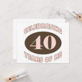 Carte Drôle 40e anniversaire cadeaux (Devant/Arrière en situation)