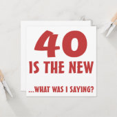 Carte Drôle 40e anniversaire Gag Dons (Devant/Arrière en situation)