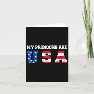 Carte Drôle 4 juillet Dit Américain - Mes Pronononouns A