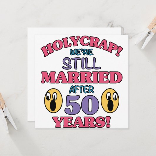 Carte Drôle 50e Anniversaire (Devant/Arrière en situation)